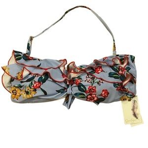 Jessica Simpson Floral Lavender Bikini Top XL NWT